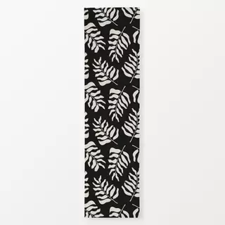 Tischläufer Boho Palm Leaves black