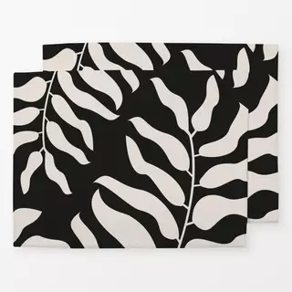 Tischset Boho Palm Leaves black