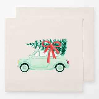 Servietten Cute Christmas Car