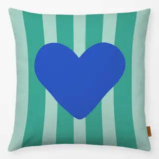 Kissen Heart & Stripes green