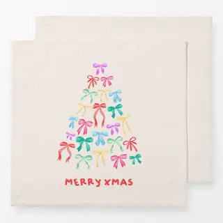 Servietten Merry Xmas Ribbon Tree
