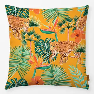Kissen Tropical Jungle Leopard yellow