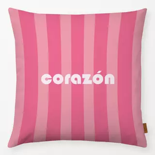 Kissen Corazón Rayas pink