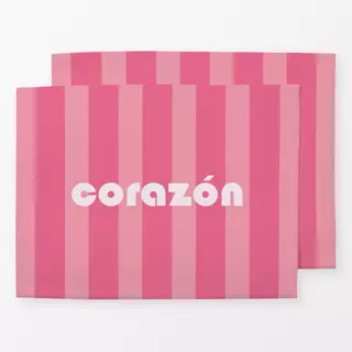 Tischset Corazón Rayas pink