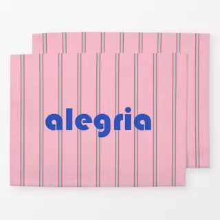 Tischset Alegria Rayas rosa y turquesa