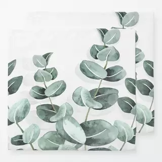 Servietten Eucalyptus Watercolor Leaves