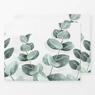 Tischset Eucalyptus Watercolor Leaves