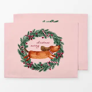 Tischset Merry Christmas Dackel