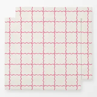 Servietten White Pink