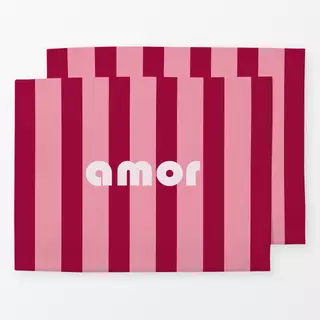 Tischset Amor Rayas berry pink