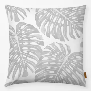 Kissen Monstera Leaves grey