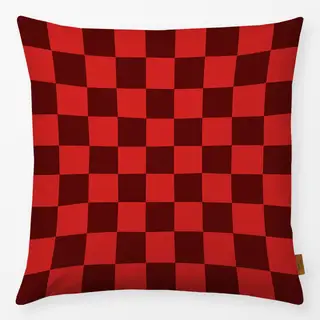 Kissen Chess Pattern red pink Chess Pattern red brown