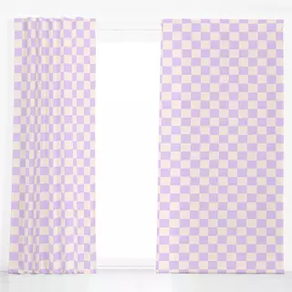 Dekovorhang Chess Pattern lilac white