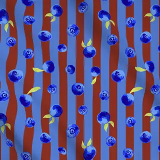 Meterware Fruity Blueberry Stripes