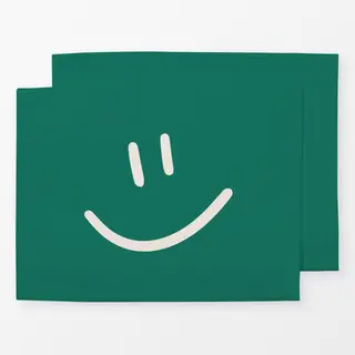 Tischset Happy Smiling Face green