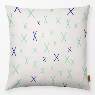 Kissen Cool Boho Cross Pattern blue