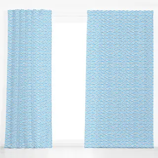 Dekovorhang Abstract Waves light blue