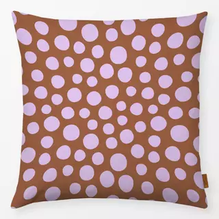 Kissen Happy Dots brown lilac