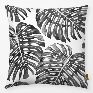Kissen Monstera Leaves black