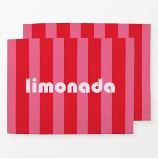 Tischset Limonada Rayas rojo