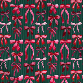 Meterware Christmas Watercolor Ribbons Green