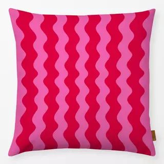 Kissen Bold Red Retro Waves
