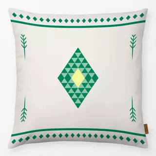 Kissen Cool Boho Triangles green