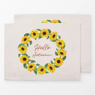 Tischset Hello Autumn Sunflower Wreath