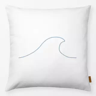 Kissen Minimal Wave blue on white