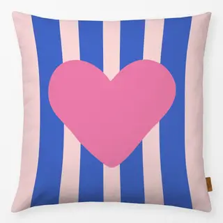 Kissen Heart & Stripes blue