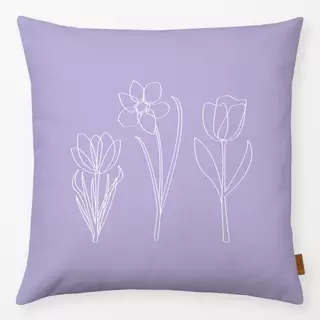 Kissen Lined Spring Flowers Lilac