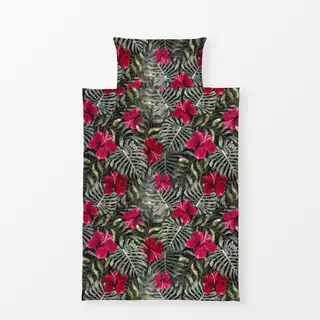 Bettwäsche Tropical Hibiscus Dark Red