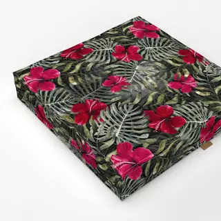 Bodenkissen Tropical Hibiscus Dark Red