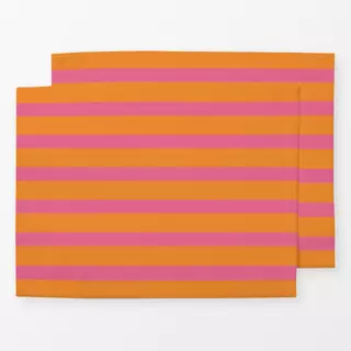Tischset Rayas naranja y pink