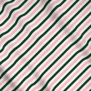 Meterware Diagonal Festive Stripes Green