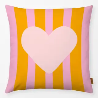 Kissen Heart & Stripes yellow