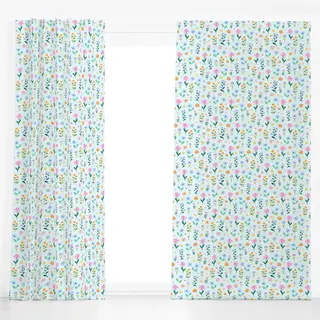 Dekovorhang Floral Fantasy Pattern blue