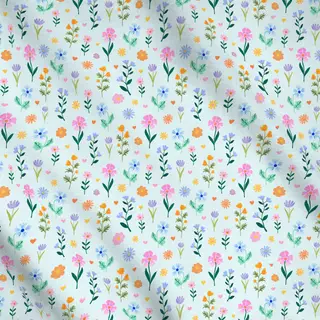 Meterware Floral Fantasy Pattern blue