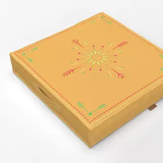 Bodenkissen Cool Boho Sun Ornaments yellow