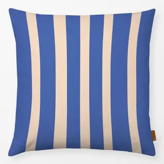 Kissen Streifen blau creme