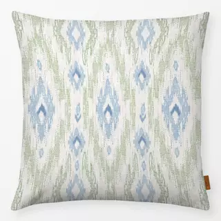 Kissen Boho Ikat Blue Green