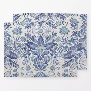 Tischset Delft Blau Florale Damask