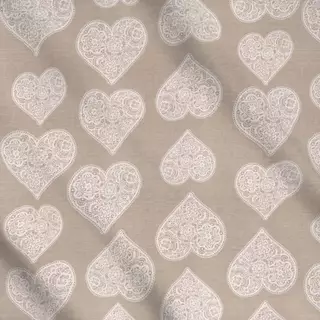 Meterware Boho hearts beige