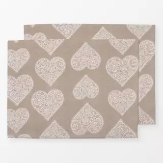 Tischset Boho hearts beige