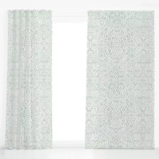 Dekovorhang Boho Ikat salbei grün