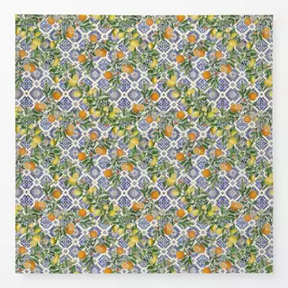 Tischdecke Fliesen Zitronen und Orangen