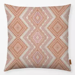 Kissen Boho chevron terracotta coral
