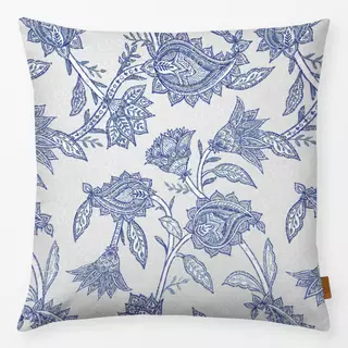 Kissen Blau Retro Paisley Blumen