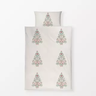 Bettwäsche Folk Christmas Tree beige