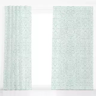 Dekovorhang Boho Türkis Ikat